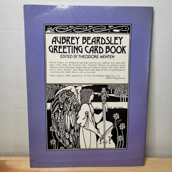 VTG BOOK Aubrey Beardsley Greeting Card Book by Theodore Menten (paperback) 1975 - Picture 4 of 5